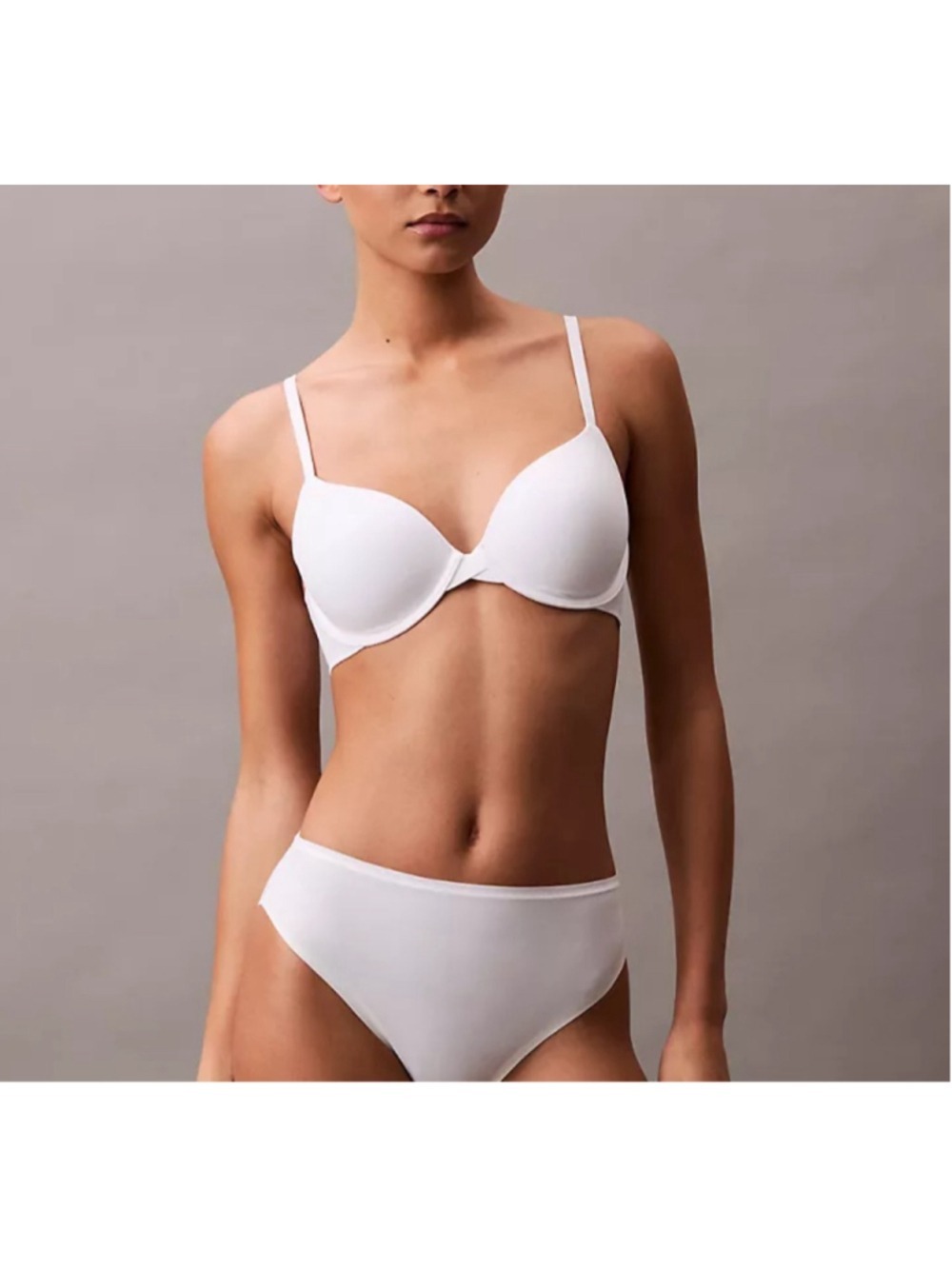 (Set of 2) Calvin Klein Perfectly Fit TShirt Bras Near New 34B White & Pale Pink